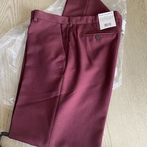 Paul Fredrick slacks 35 NWT Burgandy
